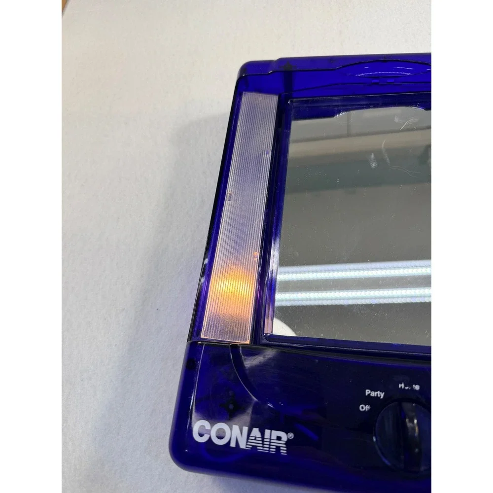 Conair Lighted Makeup Mirror Translucent Blue Y2K 4 Settings Day Office Home